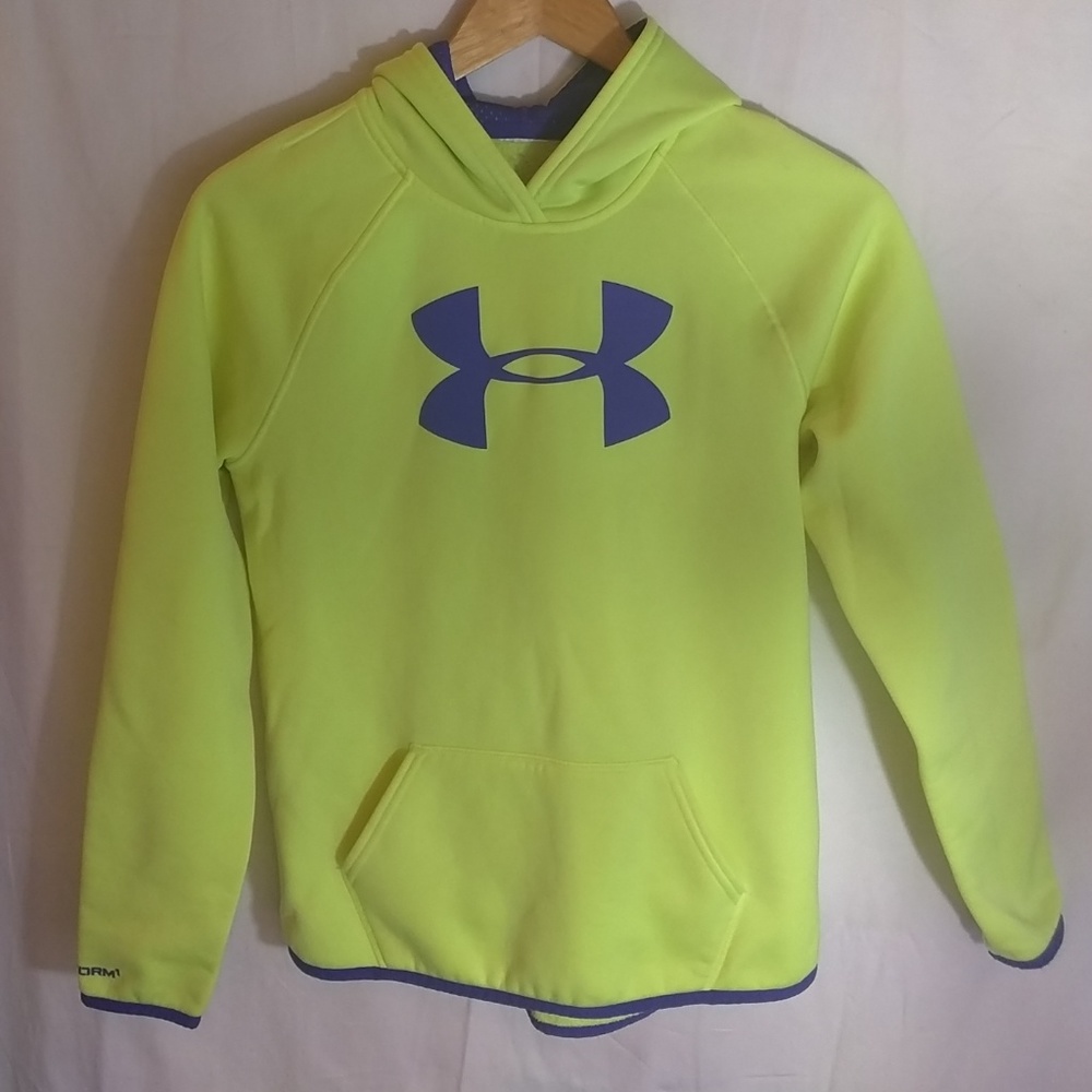 Girls Under Armour Yellow & Purple Sweatshirt Hood
